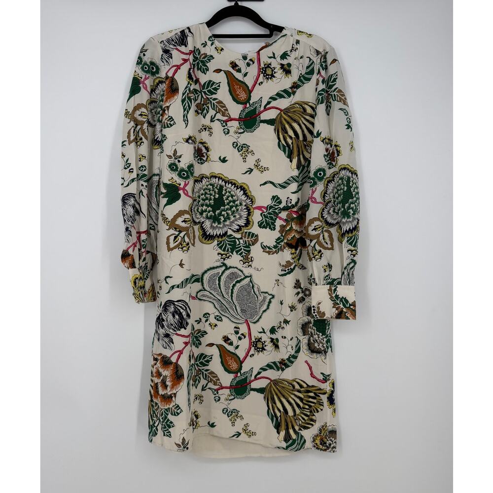 Tory Burch Happy Times Shift Long Sleeve Silk Mini Dress Size 2